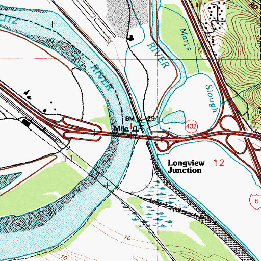 Topographic Map of Coweeman River, WA