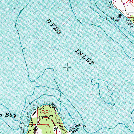 Topographic Map of Dyes Inlet, WA