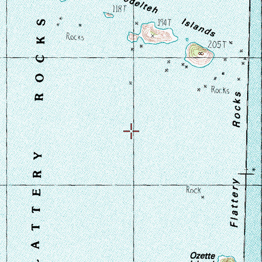 Topographic Map of Flattery Rocks, WA