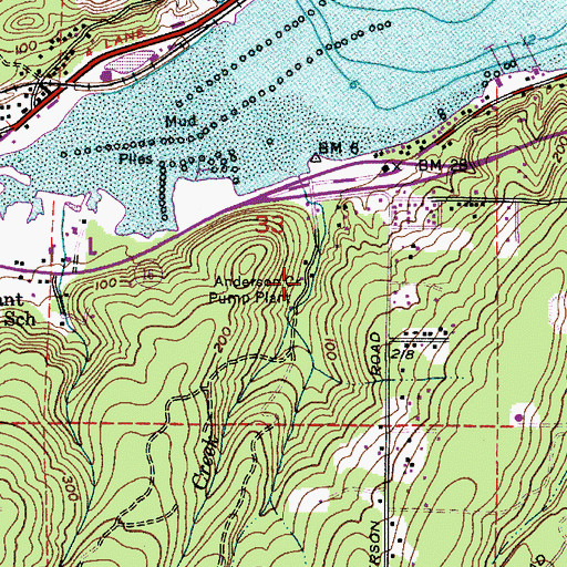 Topographic Map of Anderson Creek Pump Plant, WA