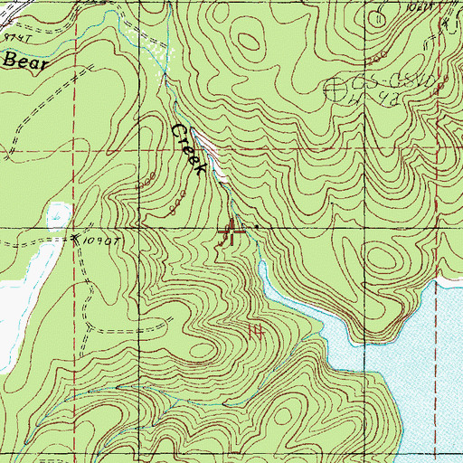 Topographic Map of Bear Creek Powerhouse, WA