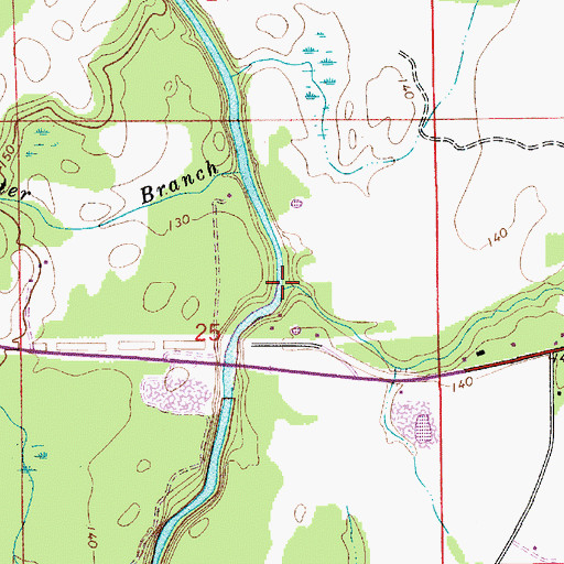 Topographic Map of Samson Branch, AL