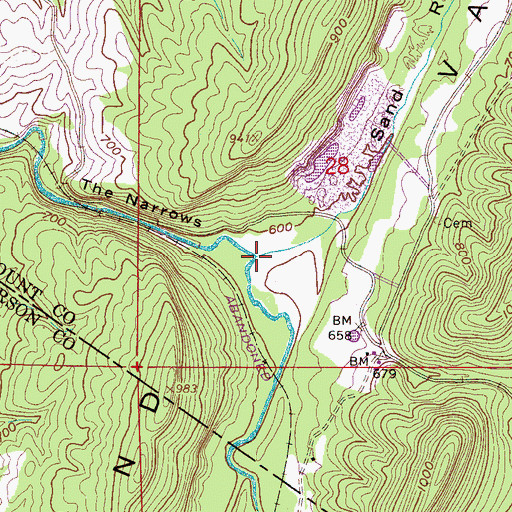 Topographic Map of Sand Valley Creek, AL