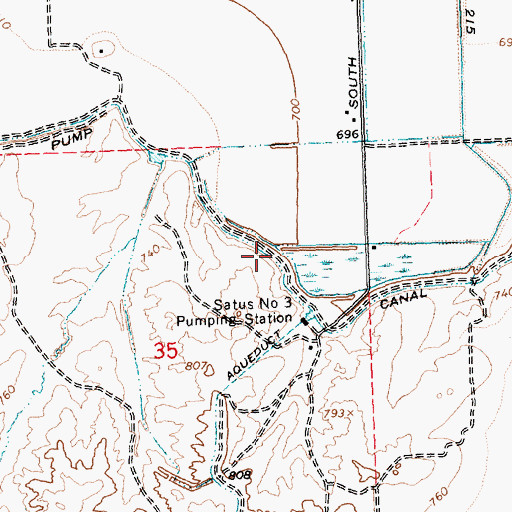 Topographic Map of Satus Number 2 Pump Canal, WA