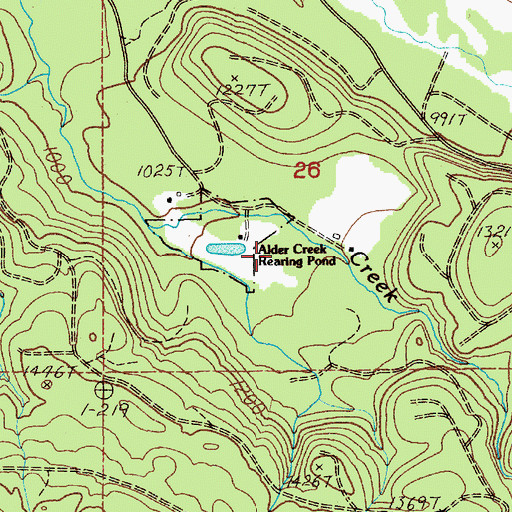 Topographic Map of Alder Creek Rearing Pond, WA