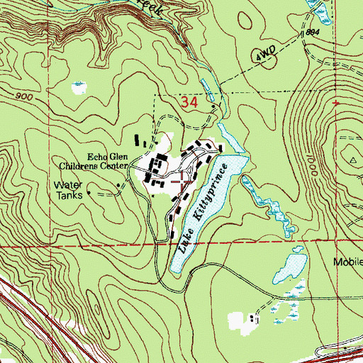 Topographic Map of Echo Glen Childrens Center, WA