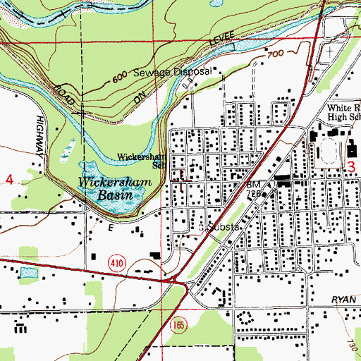 Topographic Map of Wickersham School, WA