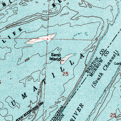 Topographic Map of Sand Island, WA