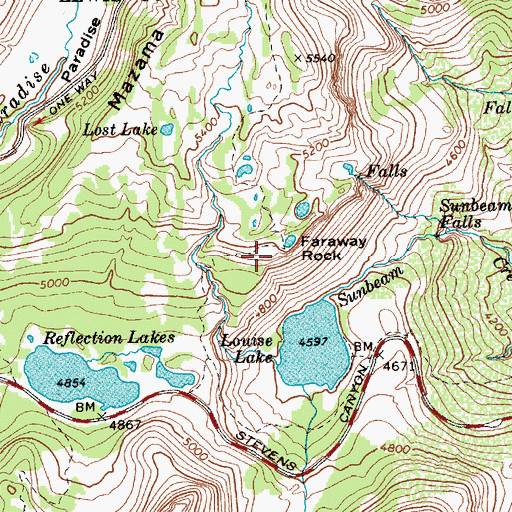 Topographic Map of Faraway Rock, WA
