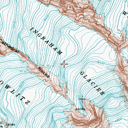 Topographic Map of Ingraham Glacier, WA