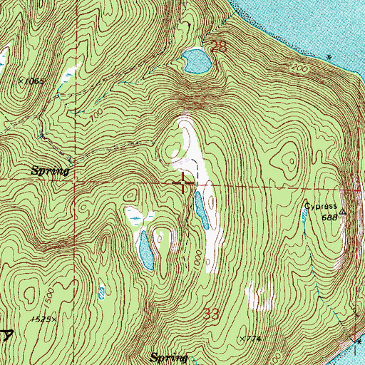 Topographic Map of Cypress Island Airport (historical), WA