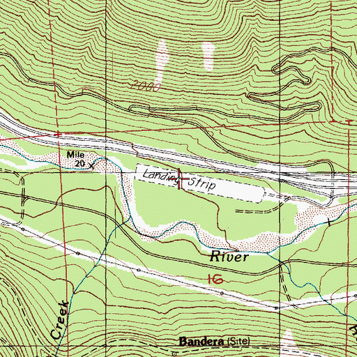 Topographic Map of Bandera State Airport, WA
