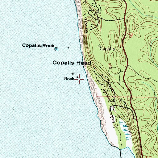 Topographic Map of Copalis State Airport, WA