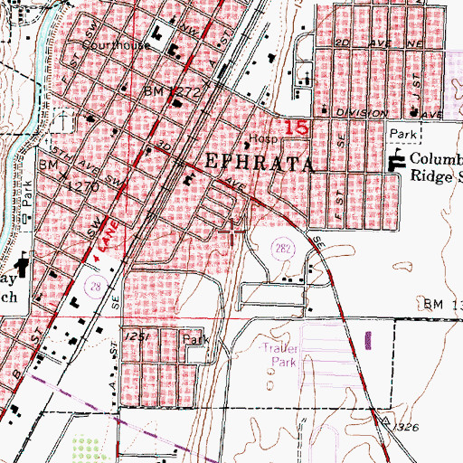 Topographic Map of Columbia Basin Hospital Heliport, WA