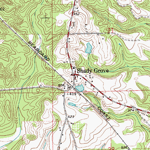 Topographic Map of Shady Grove, AL