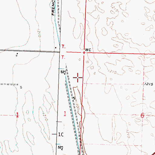 Topographic Map of Grigg Farm Airport (historical), WA
