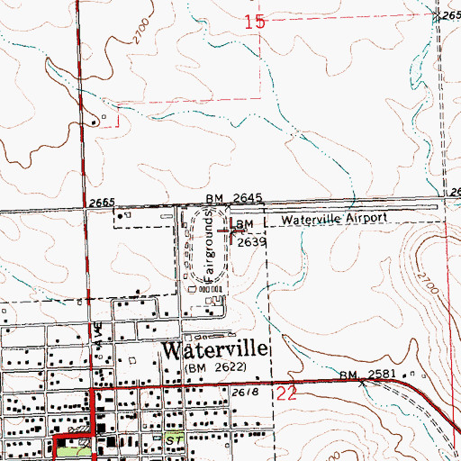 Topographic Map of Waterville Airport, WA