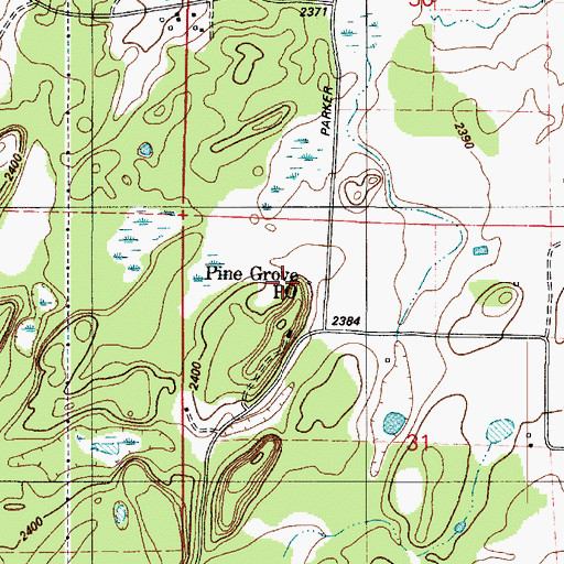 Topographic Map of Pine Grove Post Office, WA