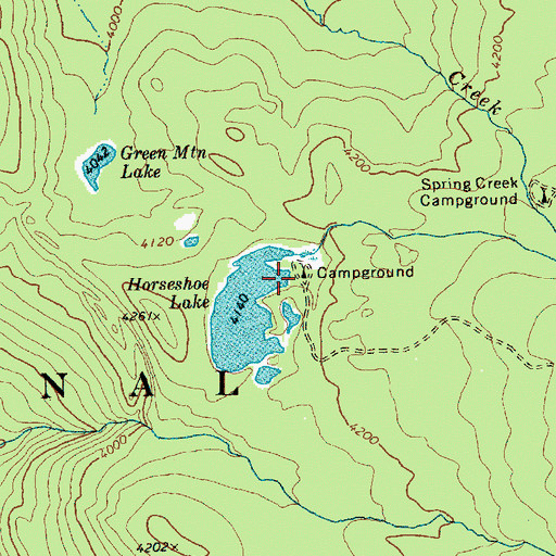 Topographic Map of Horseshoe Lake Forest Camp, WA