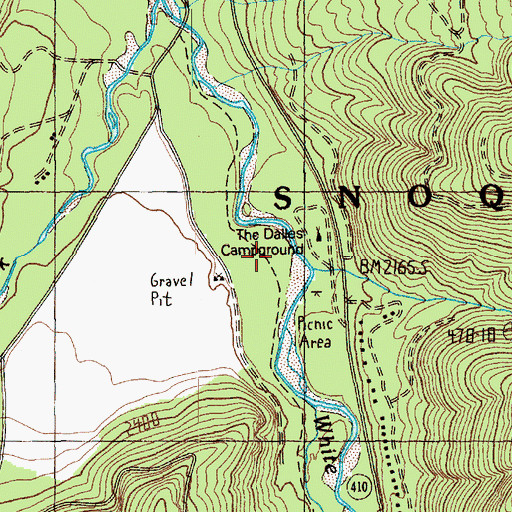 Topographic Map of The Dalles Recreation Area, WA