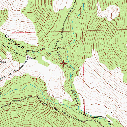 Topographic Map of Smith Canyon Creek, WA
