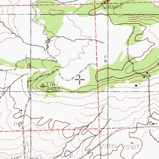 Topographic Map of Hillcrest Airport, WA