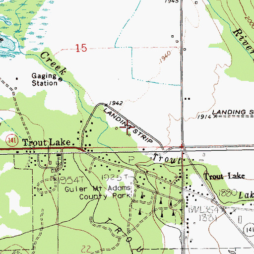 Topographic Map of Hollenbeck Landing Strip (historical), WA