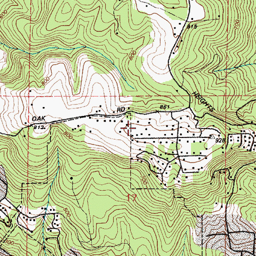 Topographic Map of KBAM-AM (Longview), WA