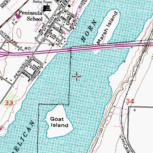 Topographic Map of KBSN-FM (Moses Lake), WA