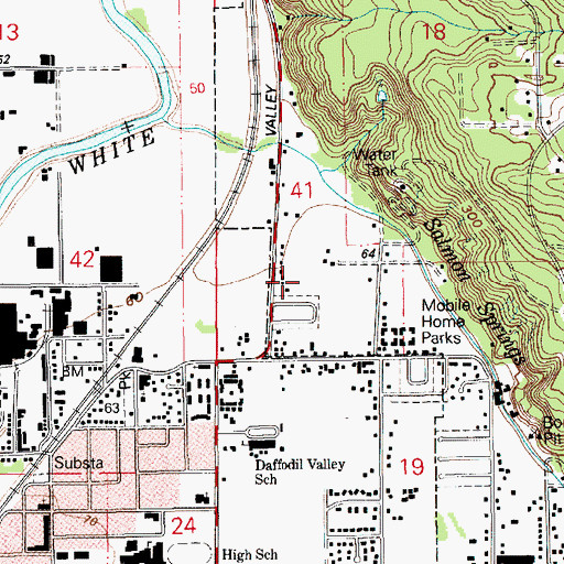 Topographic Map of KZIZ-AM (Sumner), WA