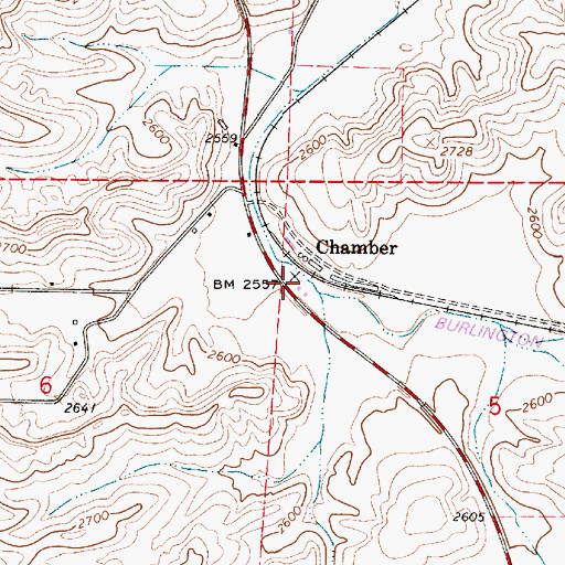 Topographic Map of Chambers, WA