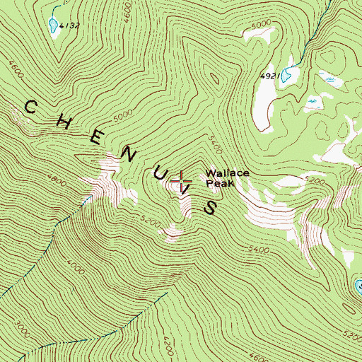 Topographic Map of Wallace Peak, WA