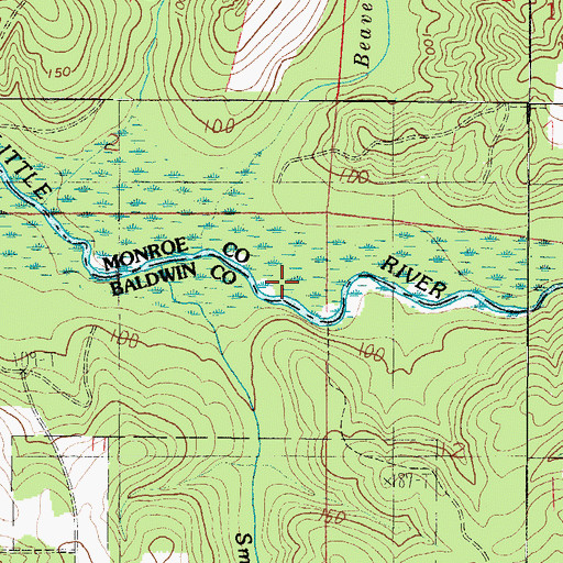 Topographic Map of Smith Creek, AL