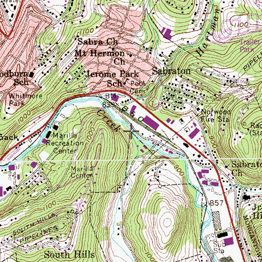 Topographic Map of Aaron Creek, WV