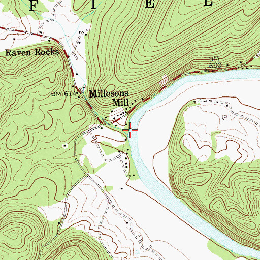 Topographic Map of Abernathy Run, WV