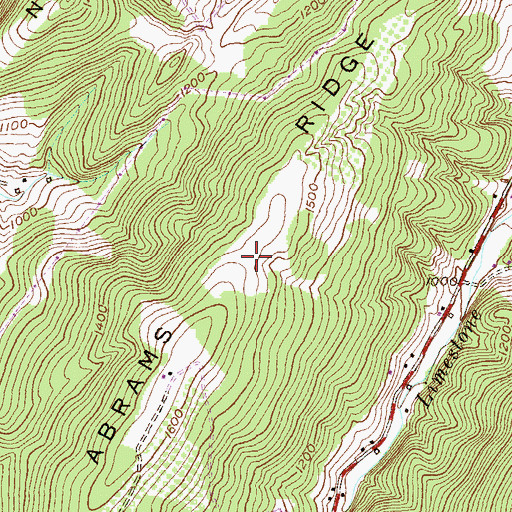 Topographic Map of Abrams Ridge, WV