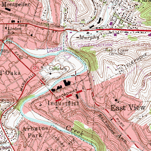 Topographic Map of Ann Moore Run, WV