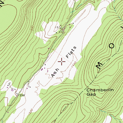 Topographic Map of Ash Flats, WV