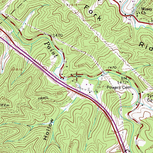 Topographic Map of Austin Hollow, WV