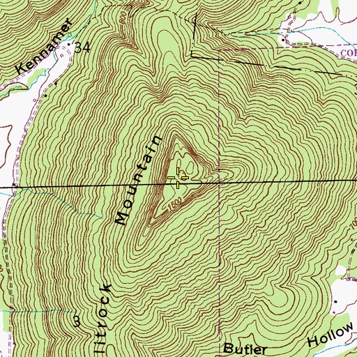 Topographic Map of Splitrock Mountain, AL