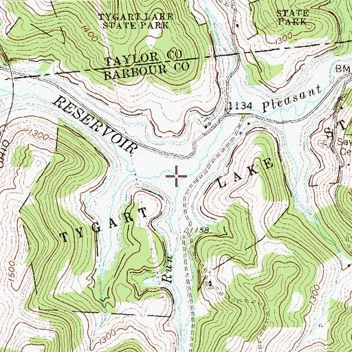 Topographic Map of Bartlett Run, WV