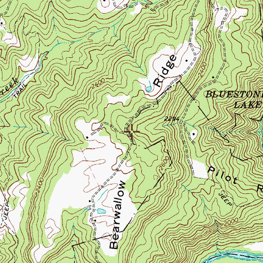 Topographic Map of Bearwallow Ridge, WV