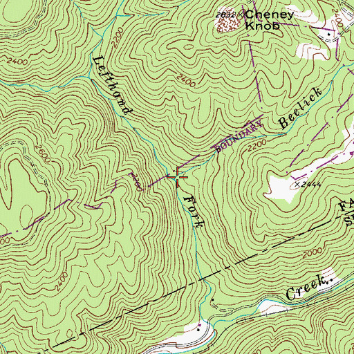 Topographic Map of Beelick Branch, WV