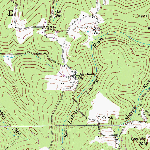 Topographic Map of Big Bend Church, WV