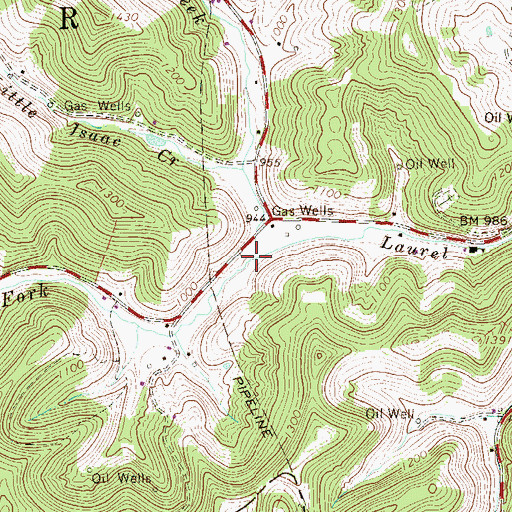 Topographic Map of Big Isaac Creek, WV