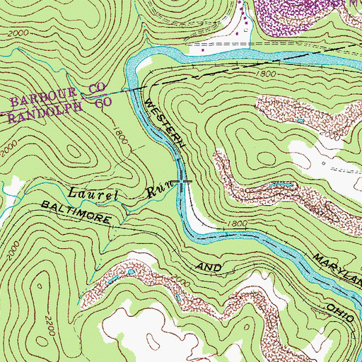 Topographic Map of Big Laurel Run, WV