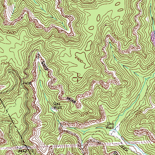 Topographic Map of Big Ridge, WV