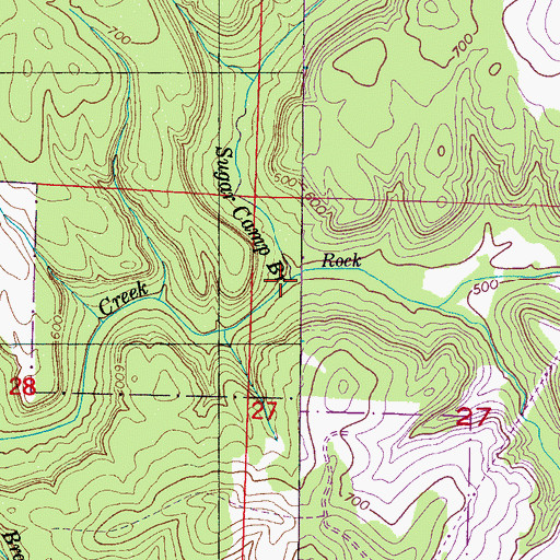 Topographic Map of Sugar Camp Branch, AL