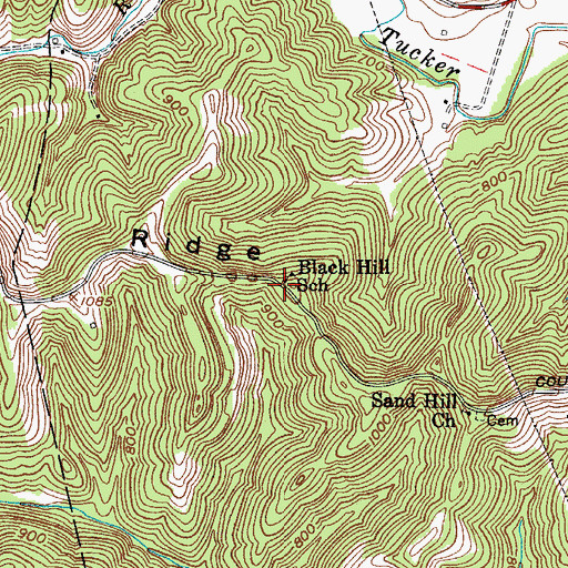 Topographic Map of Black Hill School (historical), WV