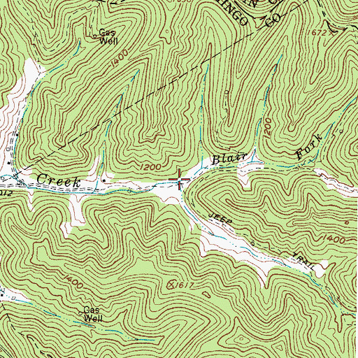 Topographic Map of Blair Fork, WV